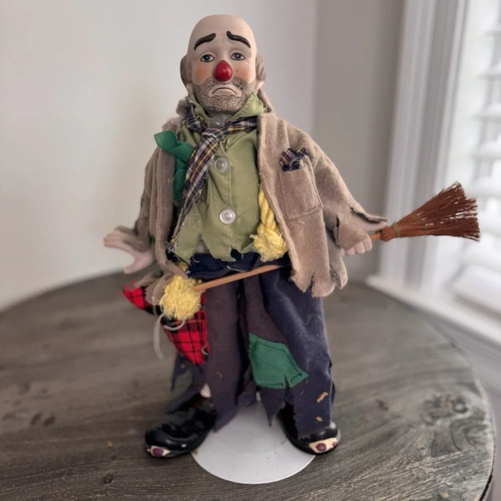 Vintage Sad Hobo Clown Porcelain Figurine 13